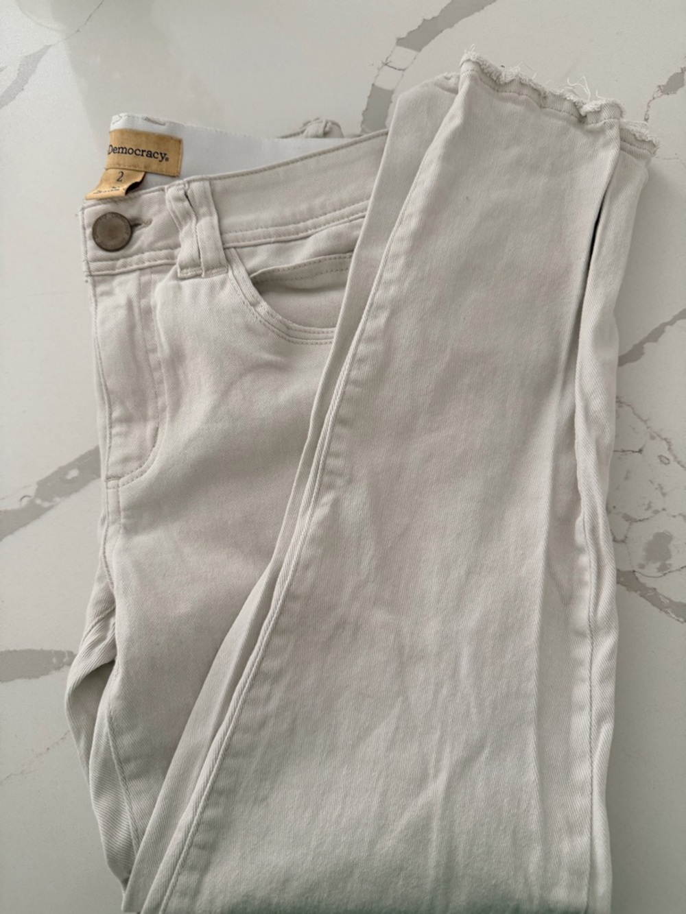 Democracy Off-White High-Rise Skinny Jeans